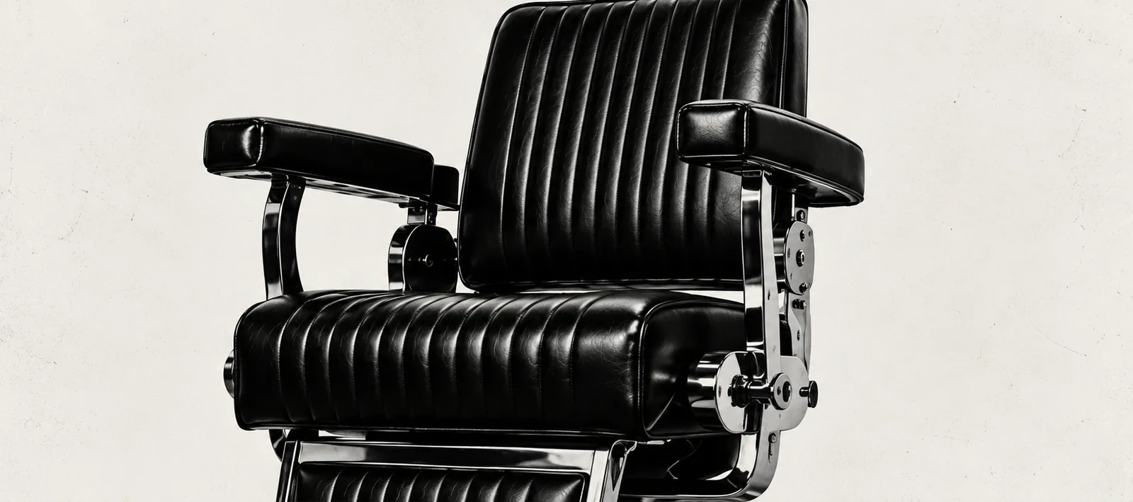 Sillón de barbería clásico de cuero negro